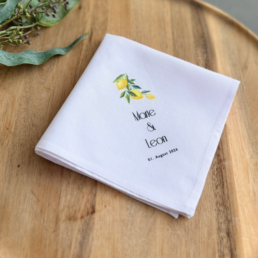 taschentuch hochzeit zitrone design