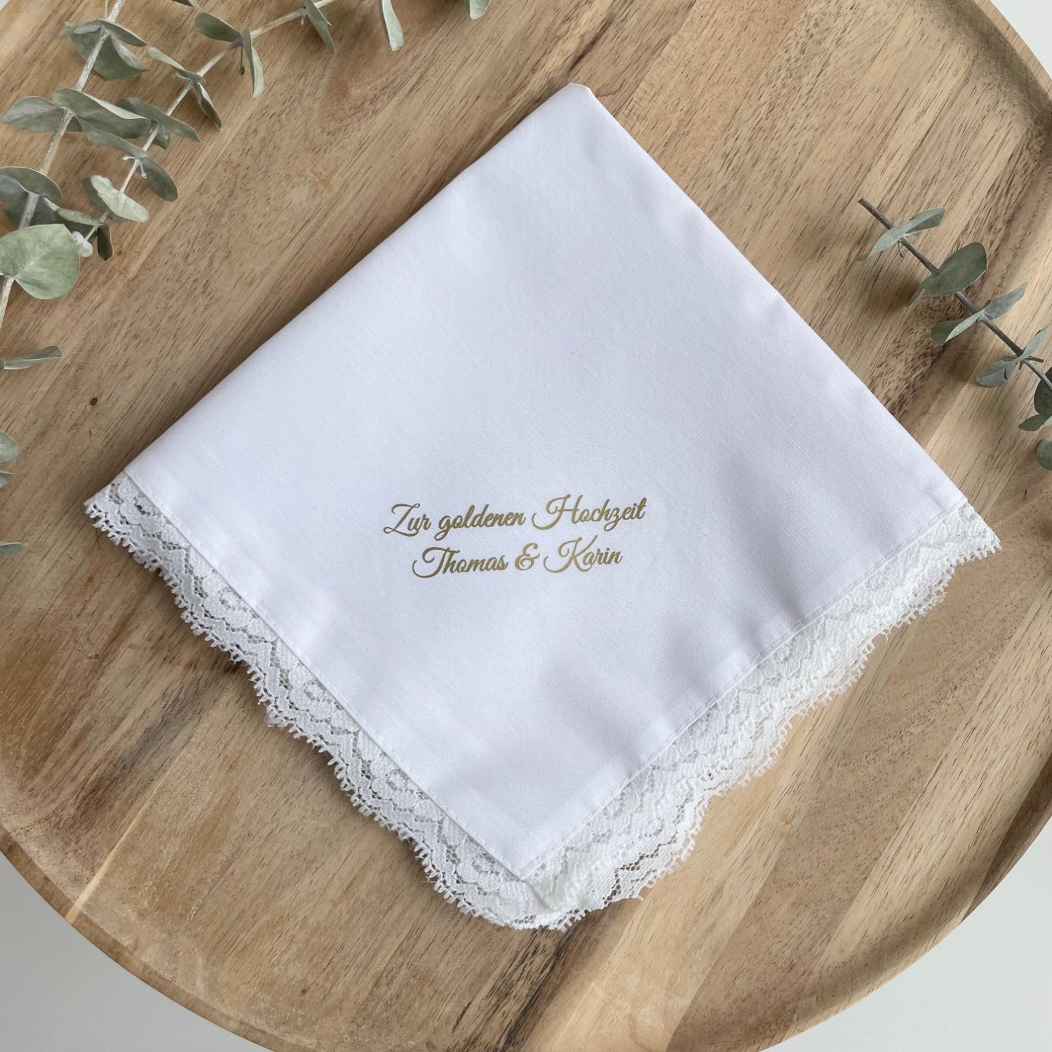 cloth handkerchief for the golden wedding anniversary