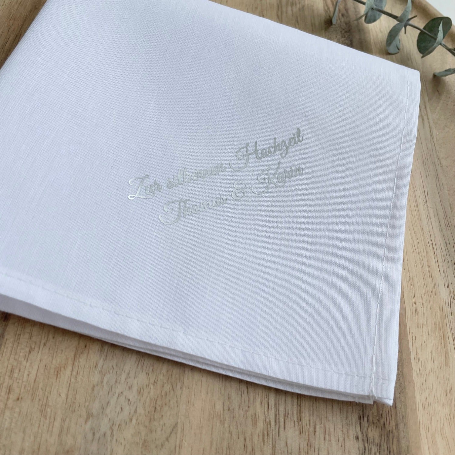 cloth handkerchief for the silver wedding anniversary