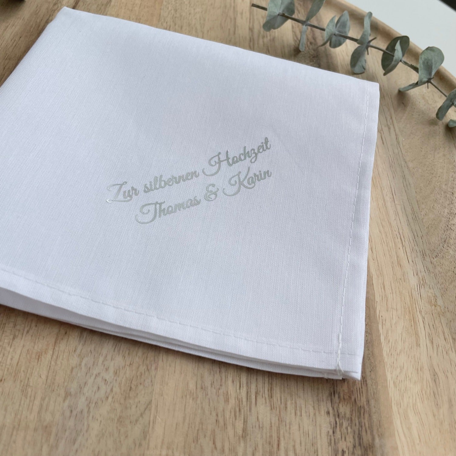 cloth handkerchief for the silver wedding anniversary