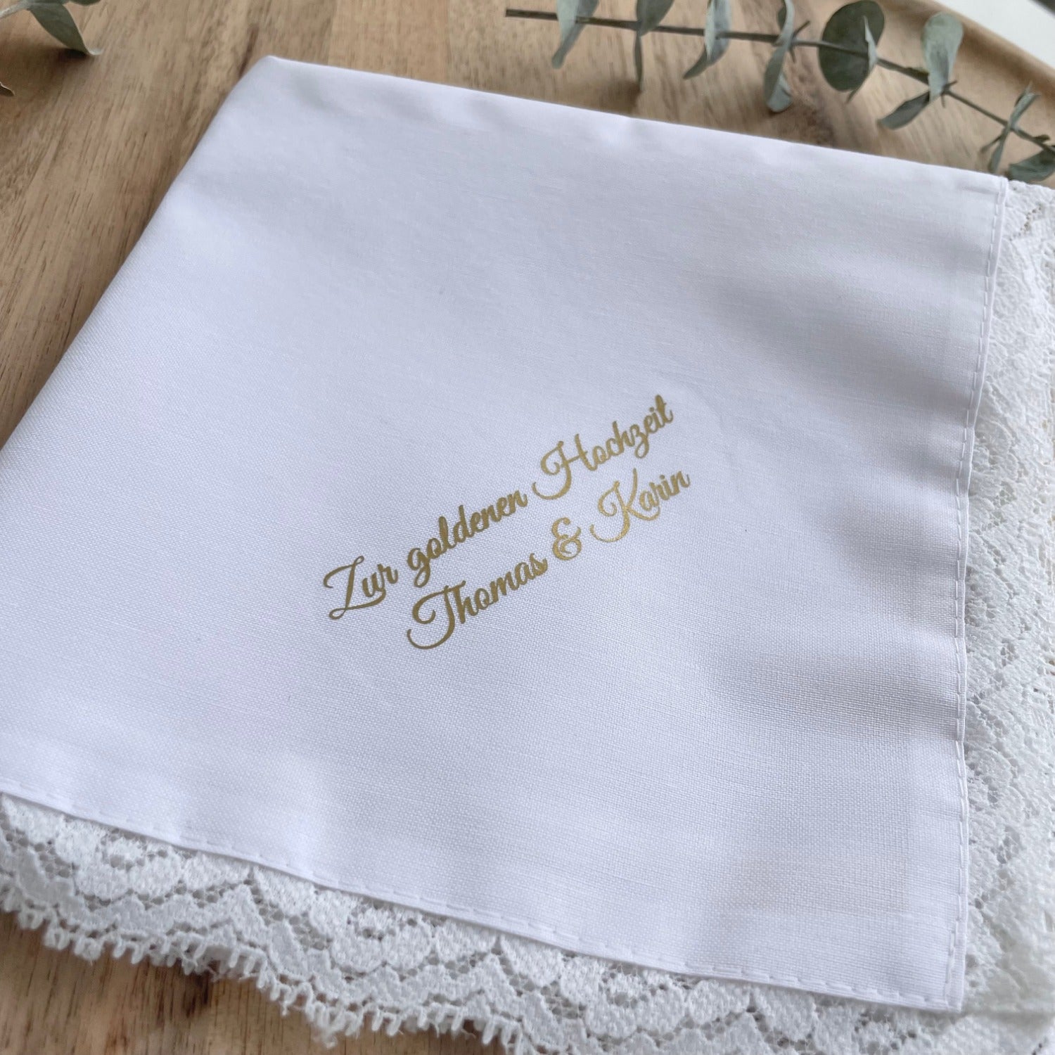 cloth handkerchief for the golden wedding anniversary