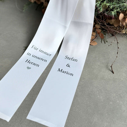 Trauerschleife mit Wunschtext personalisiert 10cm