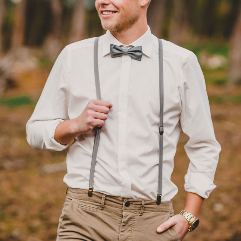 Bow tie &amp; suspenders set | narrow | various colors