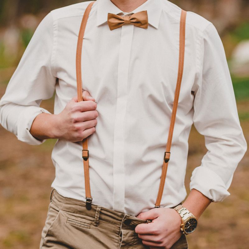 Bow tie &amp; suspenders set | narrow | various colors