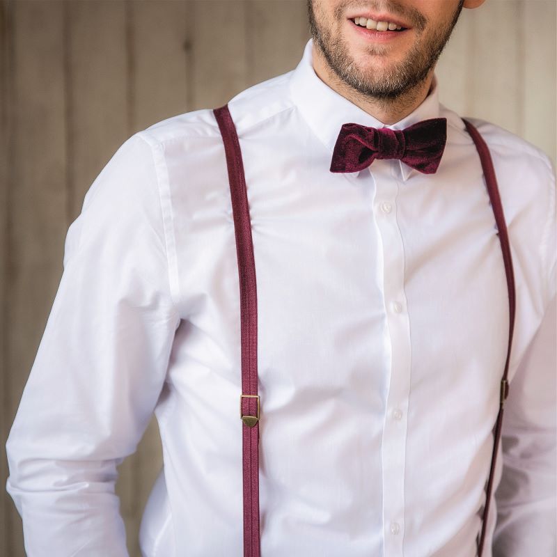 Bow tie &amp; suspenders set | narrow | various colors