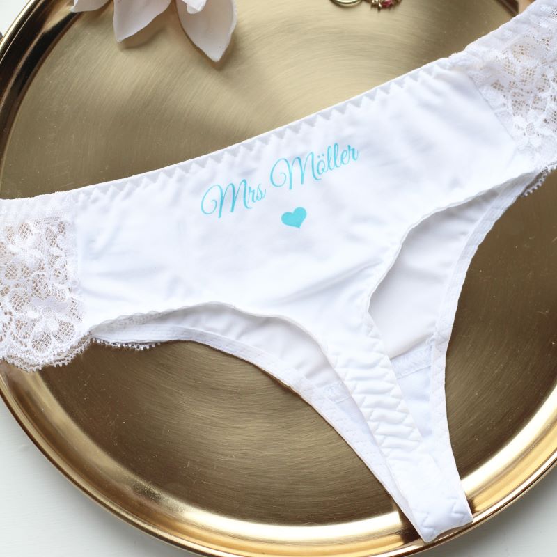 Hochzeitshöschen String personalisiert mit Namen