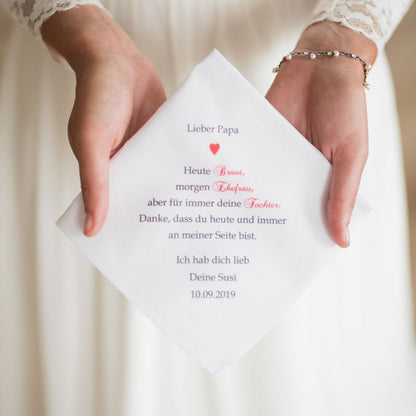 Taschentuch für den Brautvater zur Hochzeit