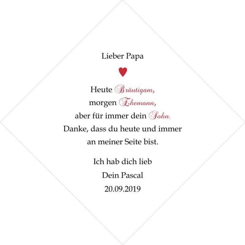 Papa Heute und Immer Hochzeit